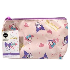 NWT Sanrio My Melody Kuromi Japan Pink Cute Kawaii Trapezoid Pouch Bag For Women